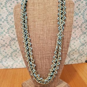 Chain necklace with blue beads